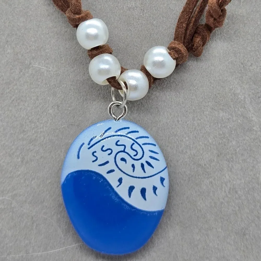 Moana Inspired Blue Seashell Necklace Ocean Core Disneybound Cosplay Costume New